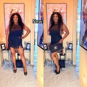 Elegant Black Fringe romper